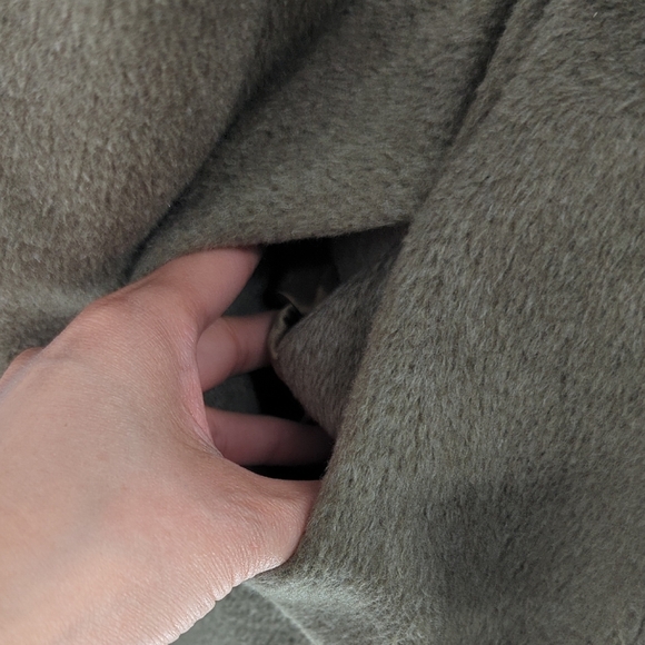 11532 Banana Republic Wool Rabbit Hair Angora Long Coat Green Size Medium preppy - Picture 6 of 13